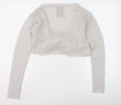 Womens UK Size 10 COLLUSION Ivory Cardigan Jumper