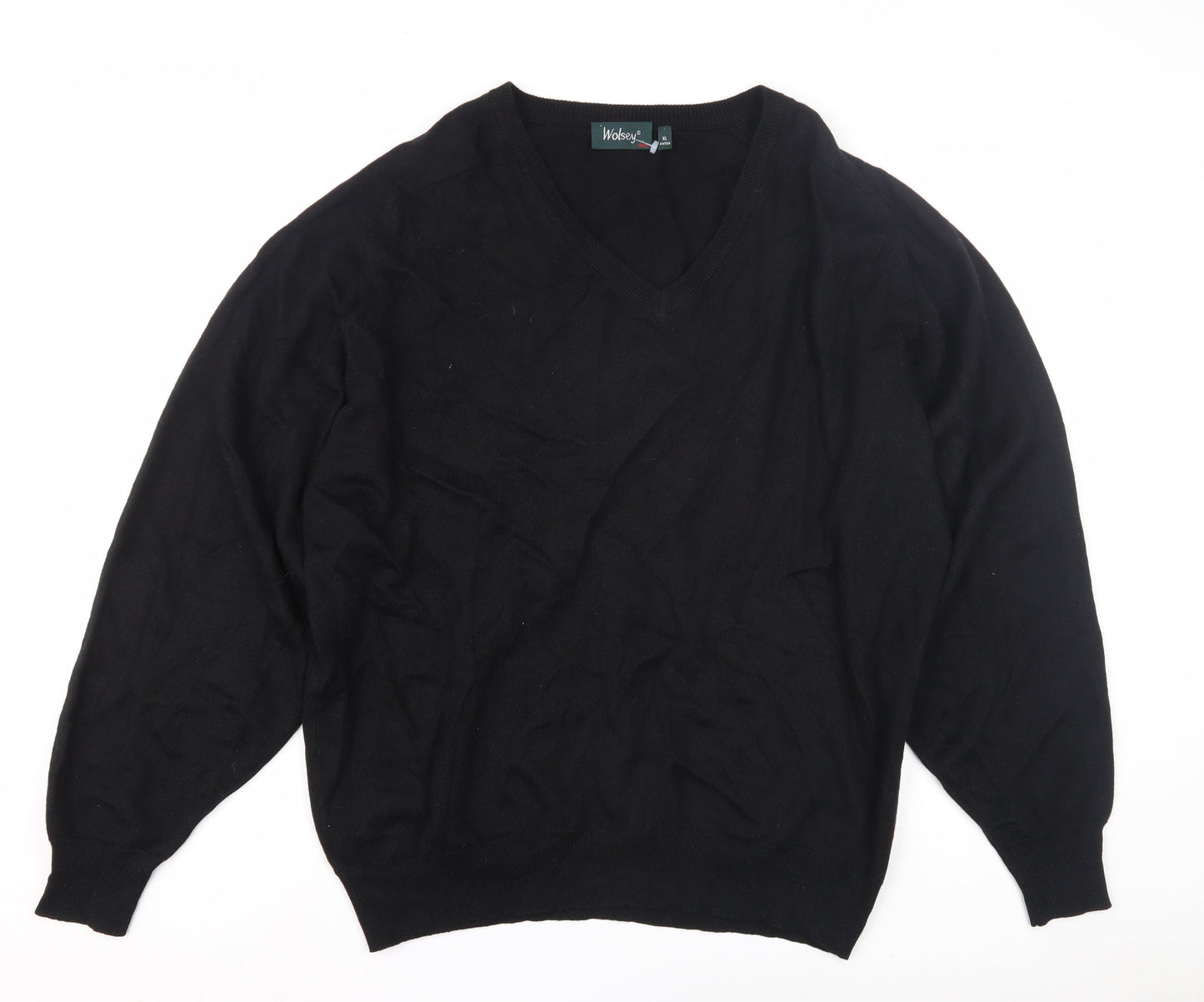 Wolsey Men's XL Black V-Neck Pullover Jumper