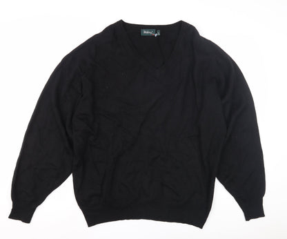Wolsey Men's XL Black V-Neck Pullover Jumper