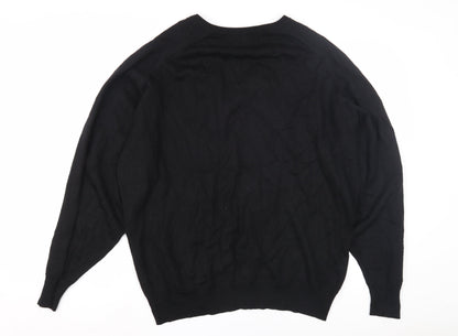 Wolsey Men's XL Black V-Neck Pullover Jumper