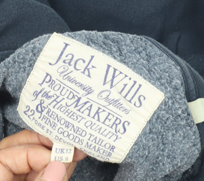 Womens UK Size 12 Jack Wills Blue Pullover Hoodie
