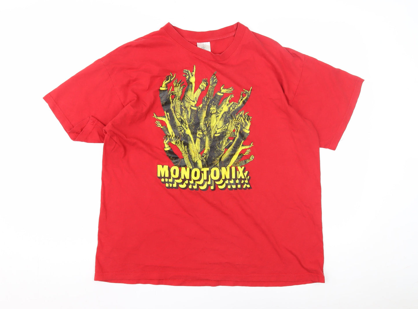 B&C Collection Red Monotonix Graphic Men's T-Shirt M