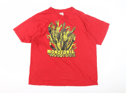 B&C Collection Red Monotonix Graphic Men's T-Shirt M