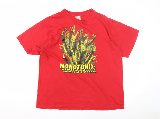 B&C Collection Red Monotonix Graphic Men's T-Shirt M