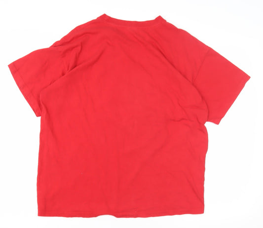 B&C Collection Red Monotonix Graphic Men's T-Shirt M