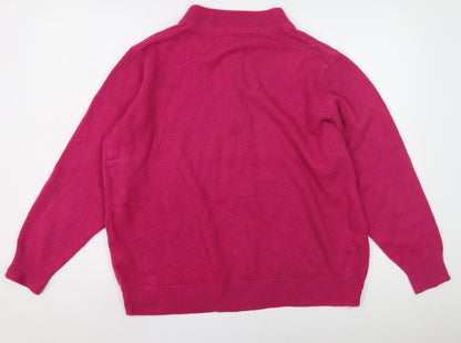 Damart Women's Pink Henley Jumper L