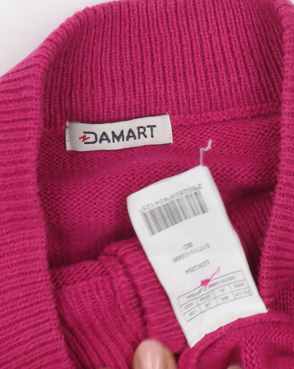 Damart Women's Pink Henley Jumper L