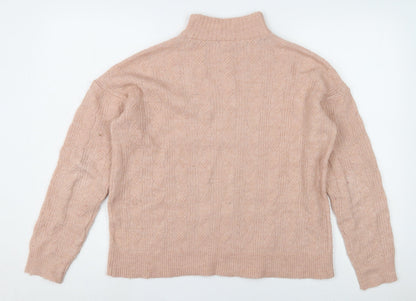 Womens UK Size XS Pieces Pink Pullover Jumper