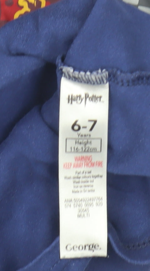 George Harry Potter Boys Blue T-Shirt 6-7 Years Graphic Print