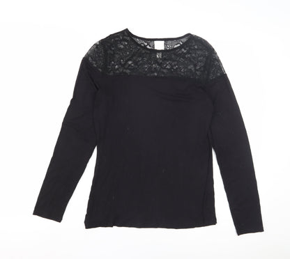 Womens UK Size M Unknown Black Basic Blouse
