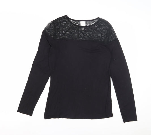 Womens UK Size M Unknown Black Basic Blouse