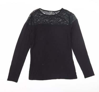 Womens UK Size M Unknown Black Basic Blouse