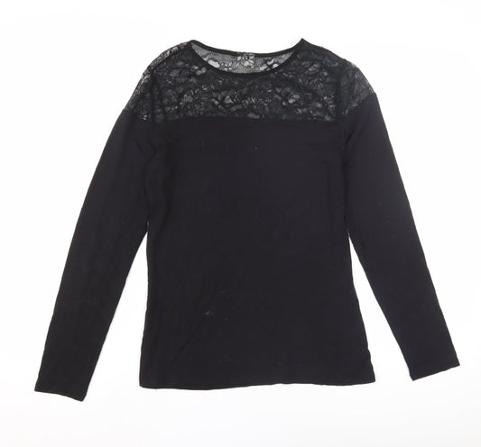 Womens UK Size M Unknown Black Basic Blouse