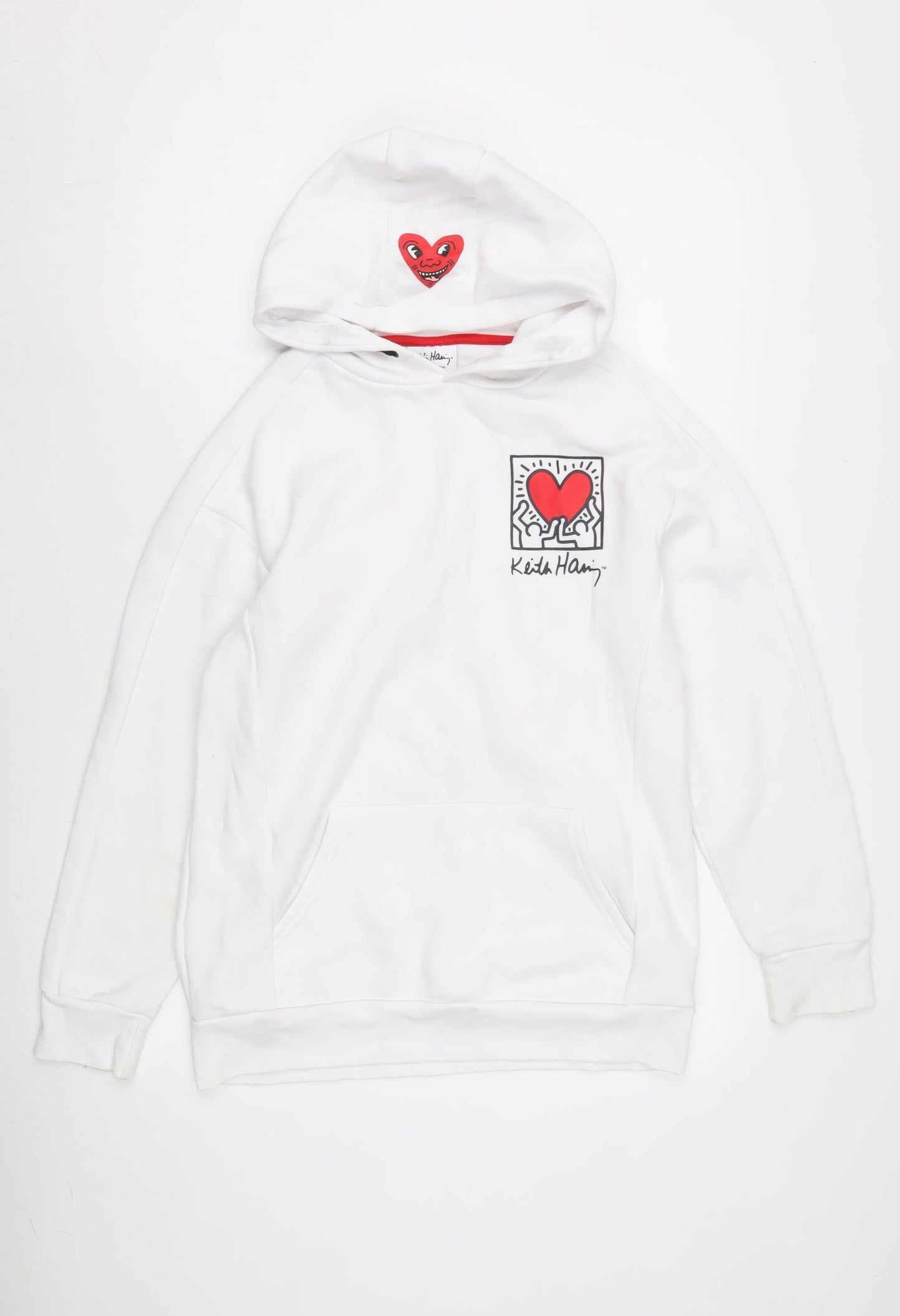 Keith Haring Unisex Kids White Pullover Hoodie 14-15 Years