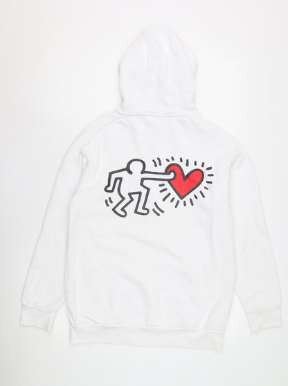 Keith Haring Unisex Kids White Pullover Hoodie 14-15 Years