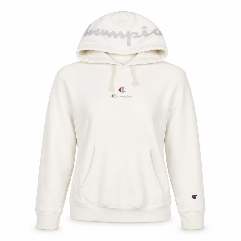 Womens UK Size XS Champion White Pullover Hoodie