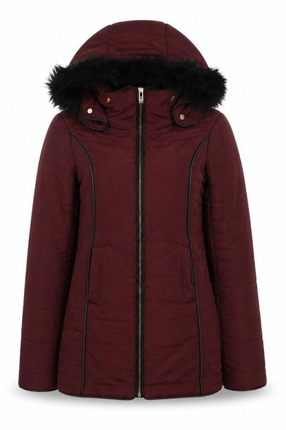 Womens UK Size 10 Brave Soul Red Puffer Jacket