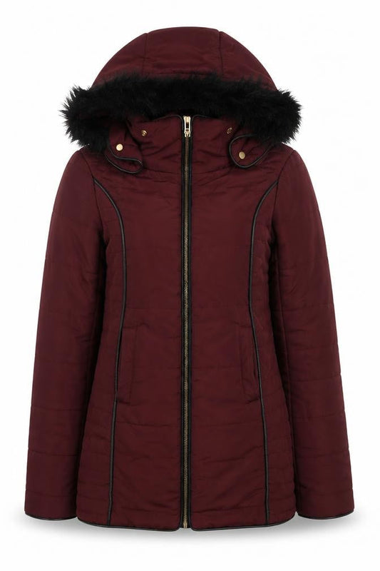 Womens UK Size 10 Brave Soul Red Puffer Jacket