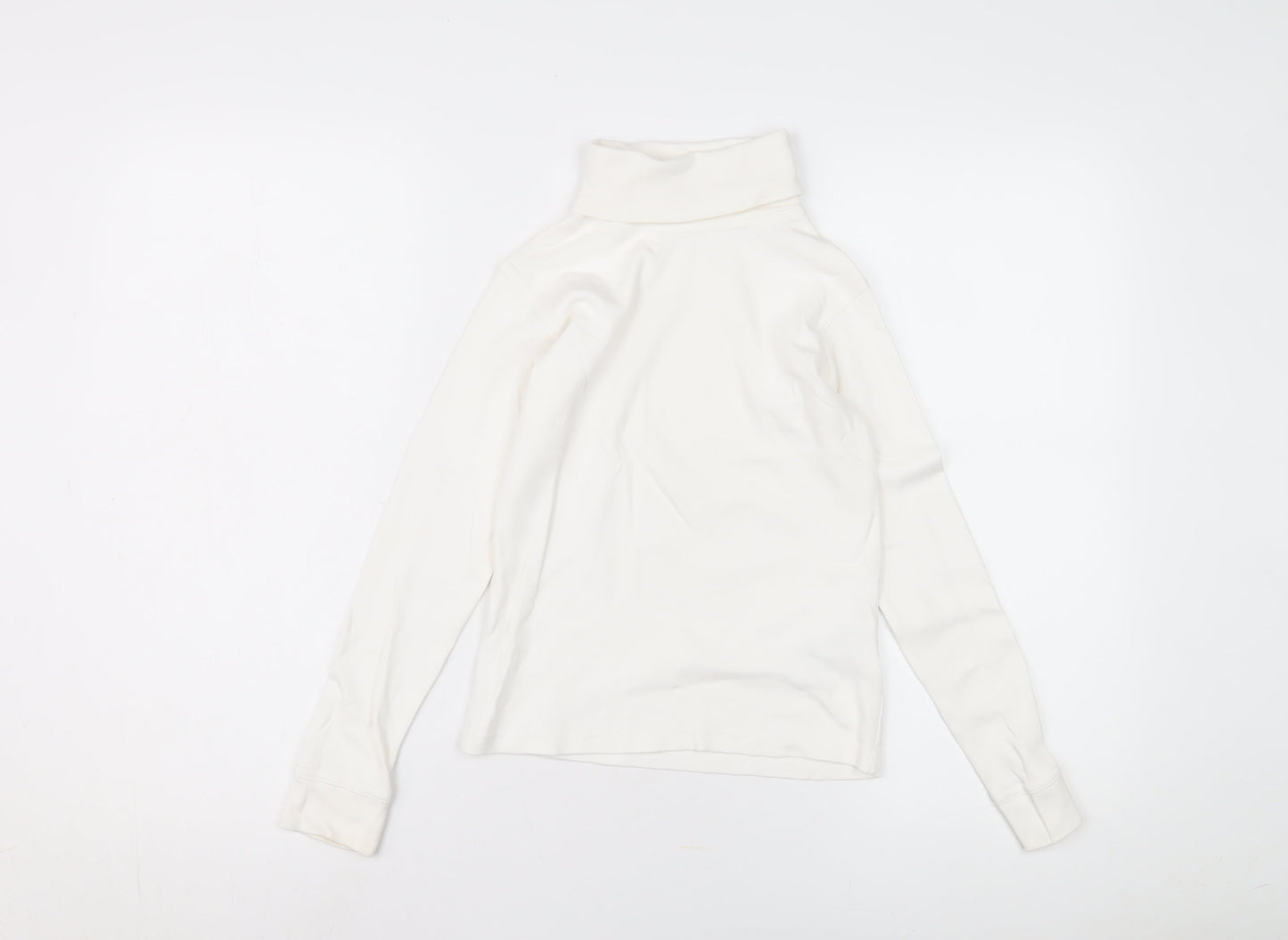 Mountain Warehouse Girls White Cotton Roll Neck T-Shirt 10 Years