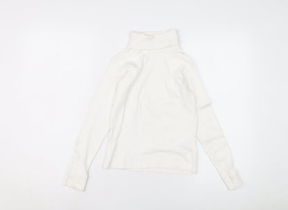 Mountain Warehouse Girls White Cotton Roll Neck T-Shirt 10 Years