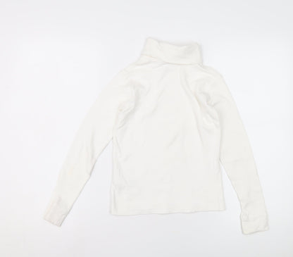 Mountain Warehouse Girls White Cotton Roll Neck T-Shirt 10 Years