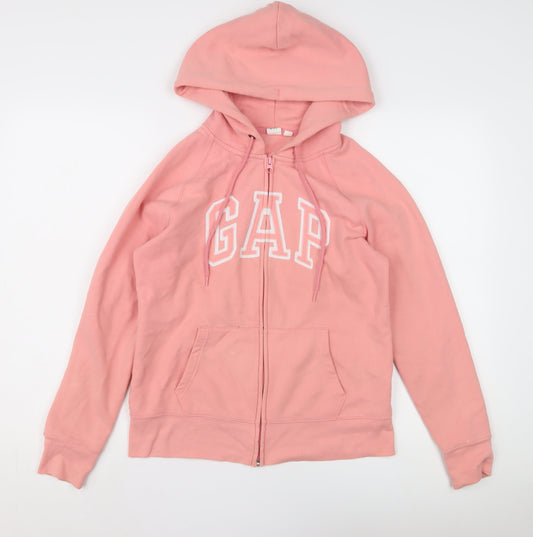 GAP Women's Pink Full Zip Hoodie M Casual Logo