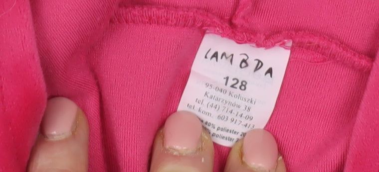 Lambda Girls Pink Minnie Glitter Hoodie - Size 8 Years
