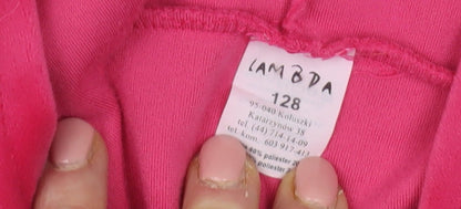 Lambda Girls Pink Minnie Glitter Hoodie - Size 8 Years
