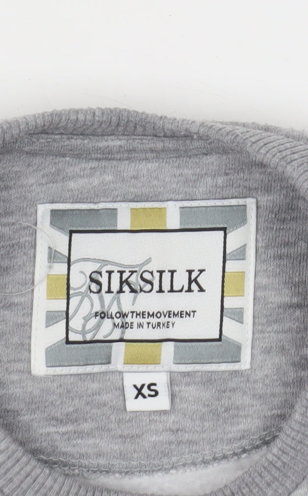 Mens UK Size XS SikSilk Grey Pullover Sweatshirt