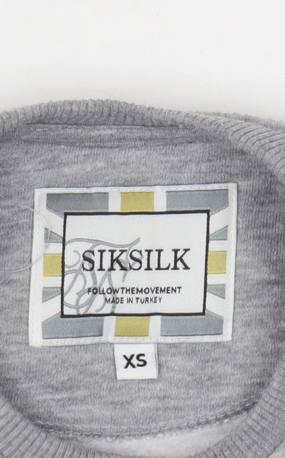 Mens UK Size XS SikSilk Grey Pullover Sweatshirt