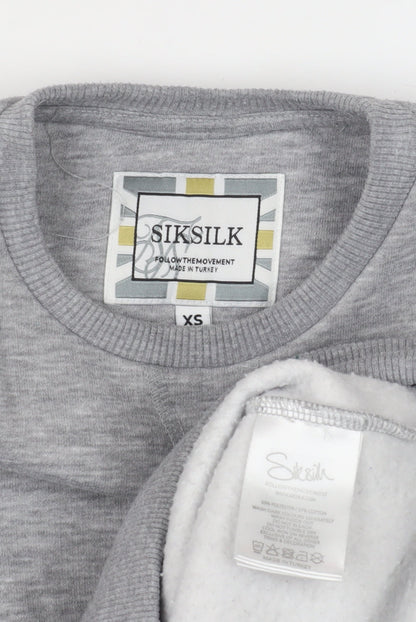 Mens UK Size XS SikSilk Grey Pullover Sweatshirt