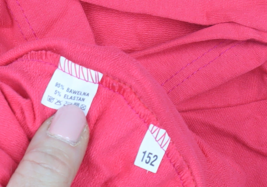 Mickey Mouse Girls Pink Cartoon Hoodie, Size 158