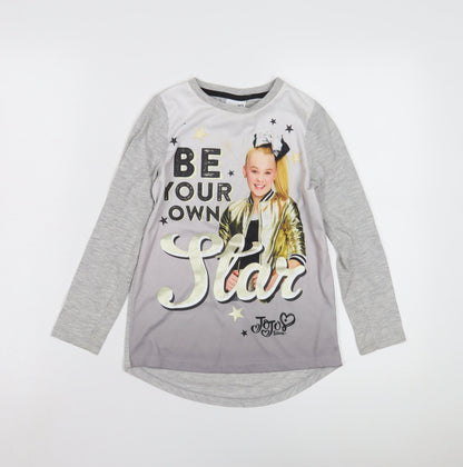 George Girls Grey JoJo Siwa Graphic Long Sleeve T-Shirt 6-7 Years