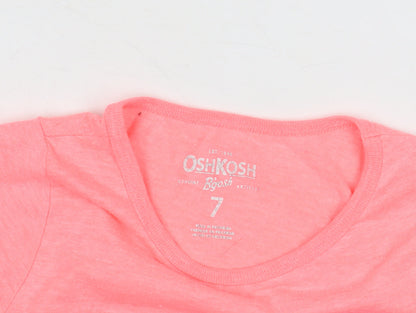 OshKosh B’gosh Girls Pink Graphic T-Shirt - Size 7 Years