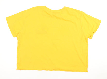 Unisex Adults UK Size L Disney Yellow Basic T-Shirt