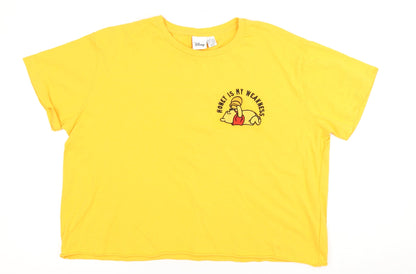 Unisex Adults UK Size L Disney Yellow Basic T-Shirt