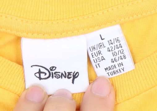 Unisex Adults UK Size L Disney Yellow Basic T-Shirt