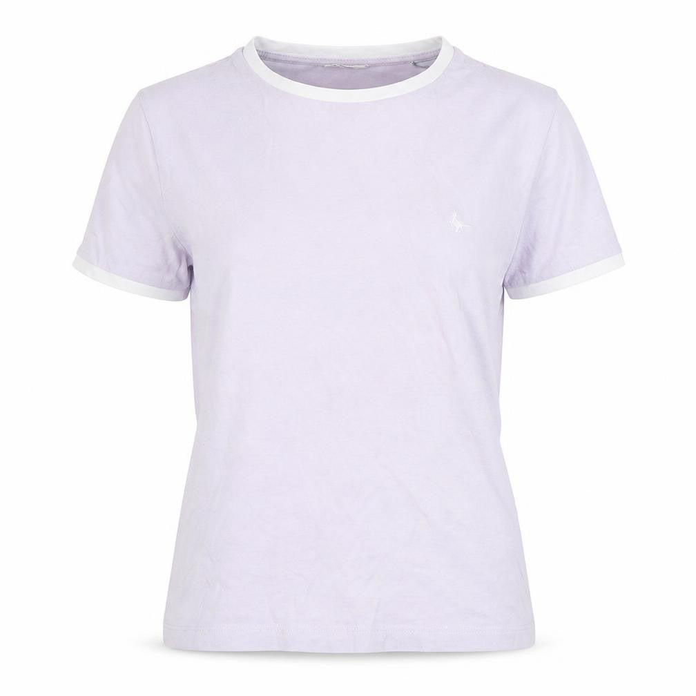 Womens UK Size 10 Jack Wills Purple Ringer T-Shirt