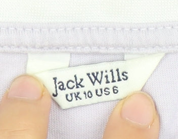 Jack Wills Women's Purple Ringer T-Shirt Size 10