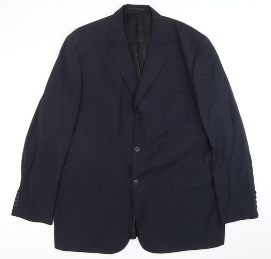 Mens UK Size 46 Moss Regular Blue Suit Jacket