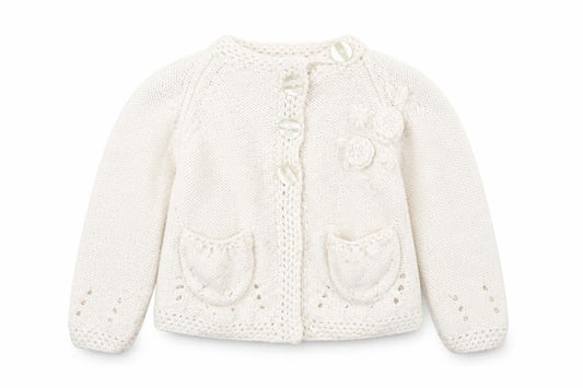 Mayern Unisex Ivory Cardigan 6-9M with Button Closure