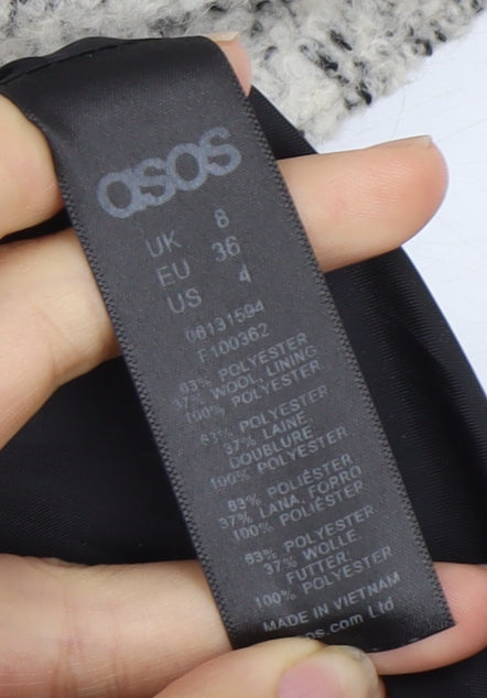 Womens UK Size 8 ASOS Grey Parka Coat