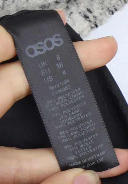 Womens UK Size 8 ASOS Grey Parka Coat