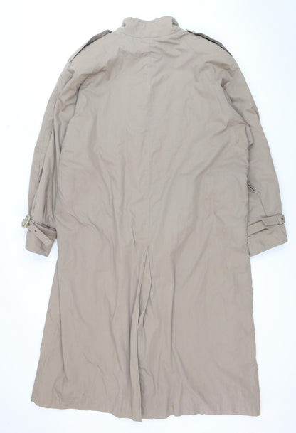 C&A Women's Beige Long Coat, Size 16, Buckle Detail