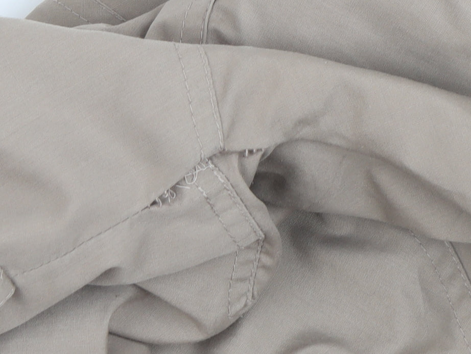 C&A Women's Beige Long Coat, Size 16, Buckle Detail