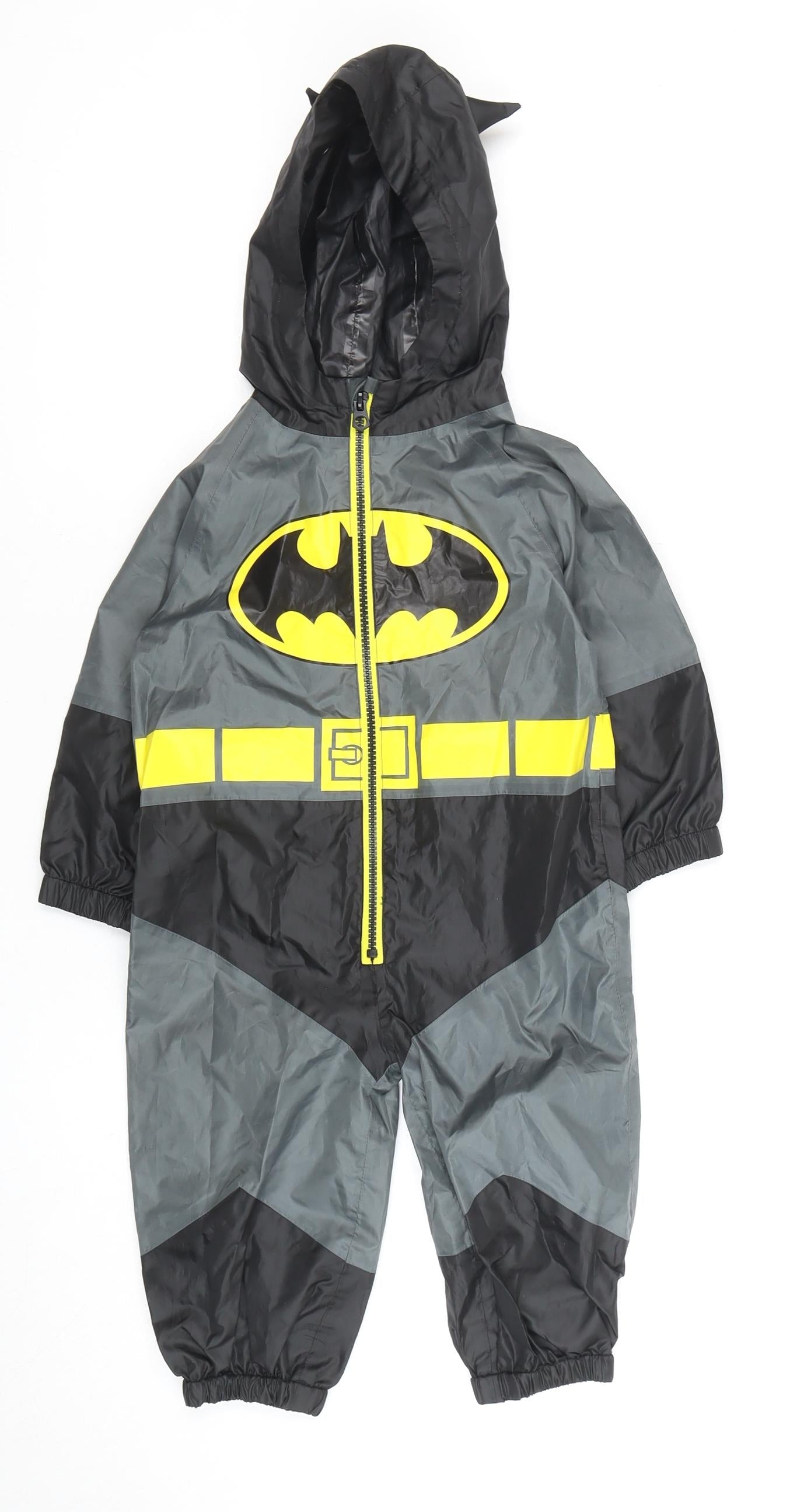Next Boys Batman Snowsuit Black 2 Years Hooded Waterproof