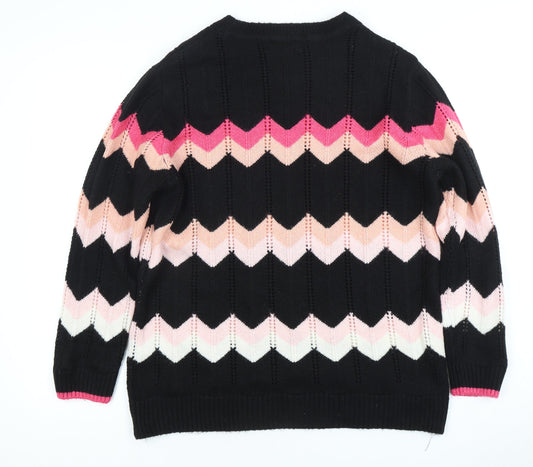 Womens UK Size 14 Roman Black Pullover Jumper
