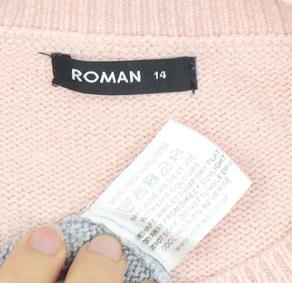 Womens UK Size 14 Roman Multicoloured Pullover Jumper