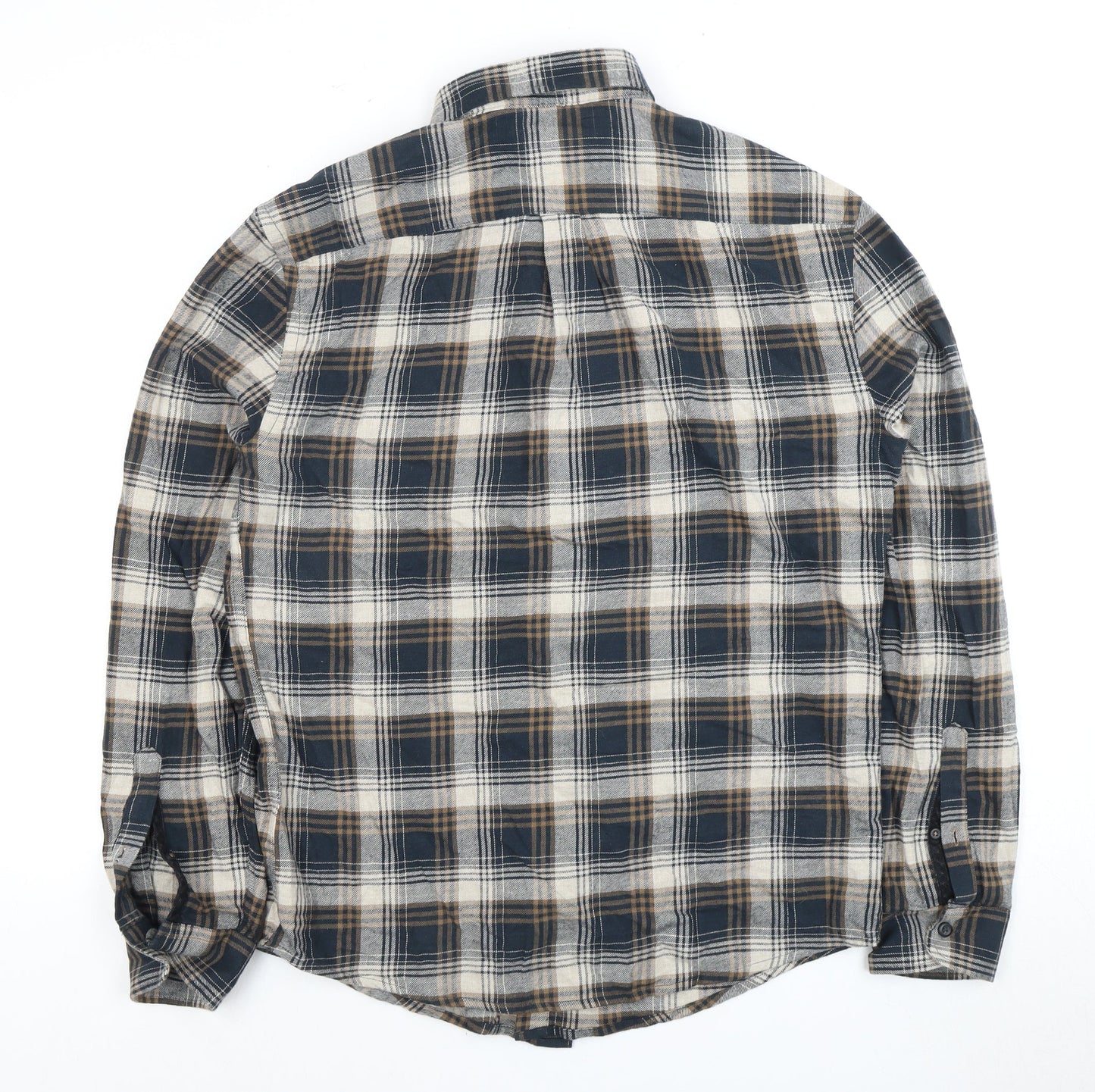 M&S Men's Multicoloured Check Shirt M Regular Fit