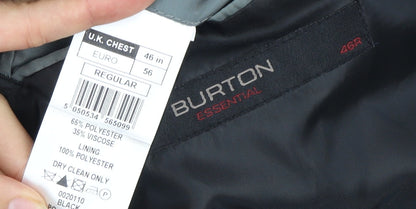 Mens UK Size 46 Burton Regular Black Suit Jacket